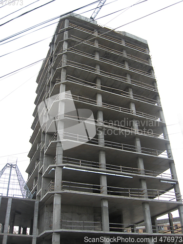 Image of construction of multistory modern house