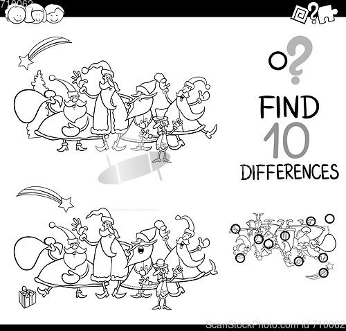 Image of christmas differences for coloring