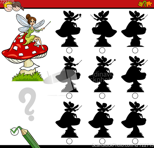 Image of shadow differences game with fairy