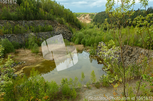 Image of abandoned flooded quarry, Czech republic