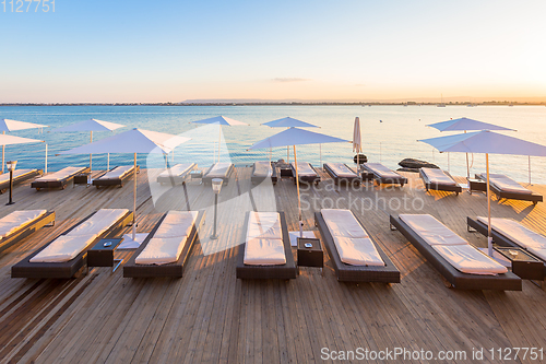 Image of SYRACUSE, ITALY - sunset in front of the sea