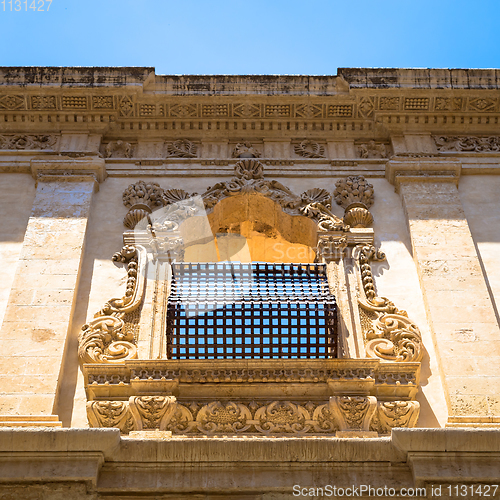 Image of NOTO, ITALY - traditional window design in the monastery close t