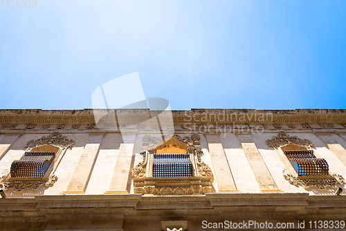 Image of NOTO, ITALY - traditional window design in the monastery close t