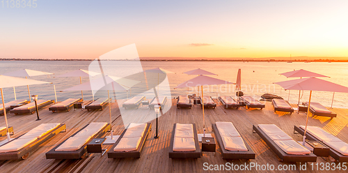 Image of SYRACUSE, ITALY - sunset in front of the sea