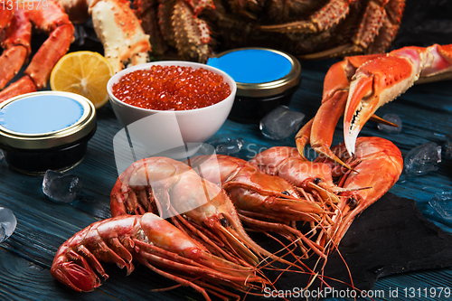 Image of Set of fresh seafood