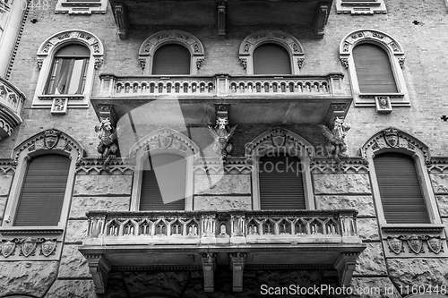 Image of TURIN, ITALY - Dragon on Victory Palace facade 