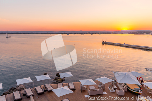 Image of SYRACUSE, ITALY - sunset in front of the sea