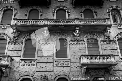 Image of TURIN, ITALY - Dragon on Victory Palace facade 