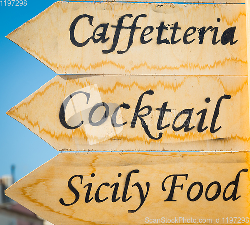 Image of Sicily Food sign