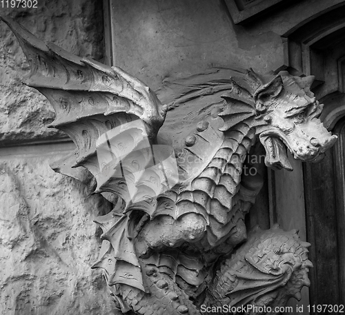 Image of TURIN, ITALY - Dragon on Victory Palace facade 