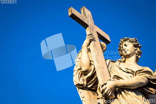 Image of Catholic angel with cross