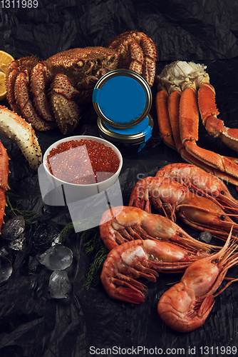 Image of Set of fresh seafood