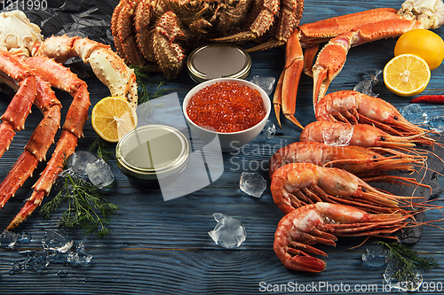 Image of Set of fresh seafood