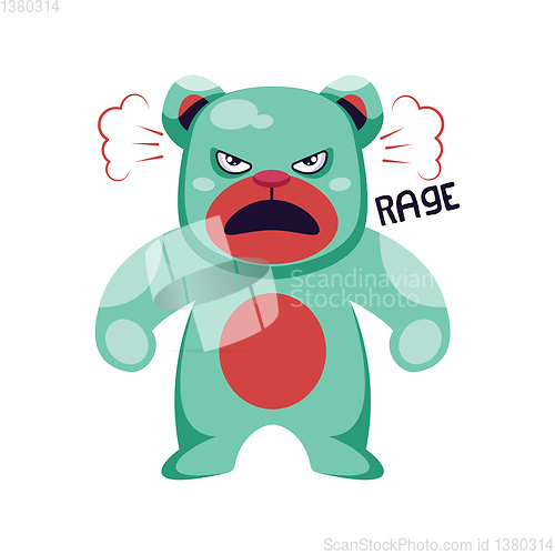 Image of Raging light blue bear vector illustration on a white background