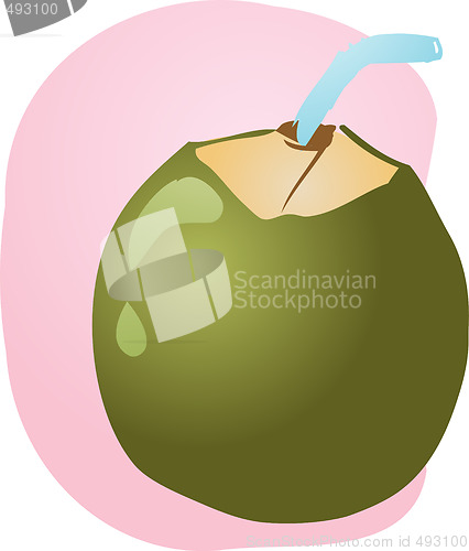 Image of Young green coconut