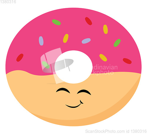 Image of Happy donut, vector or color illustration.