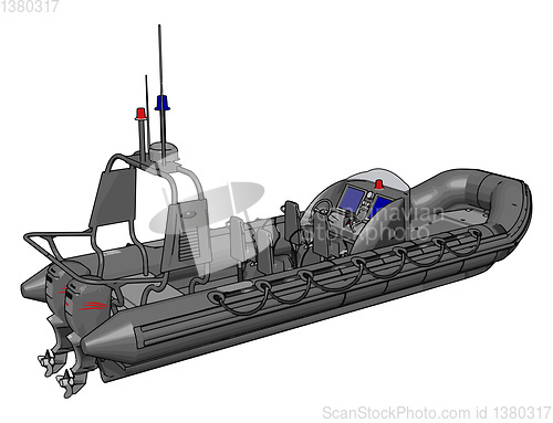 Image of 3D vector illustration on white background  of a military inflat