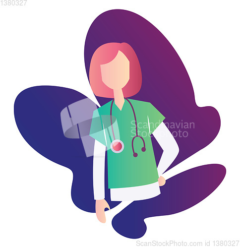 Image of Vector illustration with many colors of a medical nurse on a whi