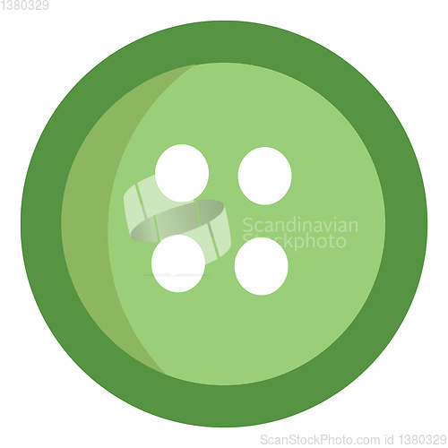 Image of Green sewing button vector illustration 