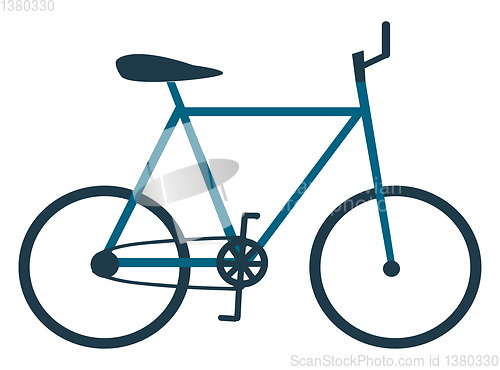 Image of Girl riding in a bicycle, vector color illustration.