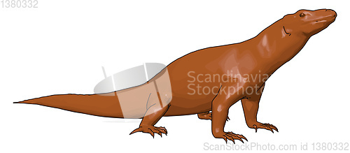Image of Dinosaur scary wild reptile vector or color illustration
