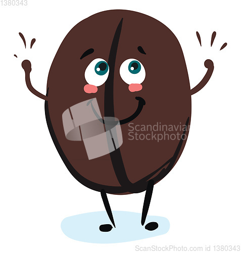 Image of Happy coffee bean vector or color illustration