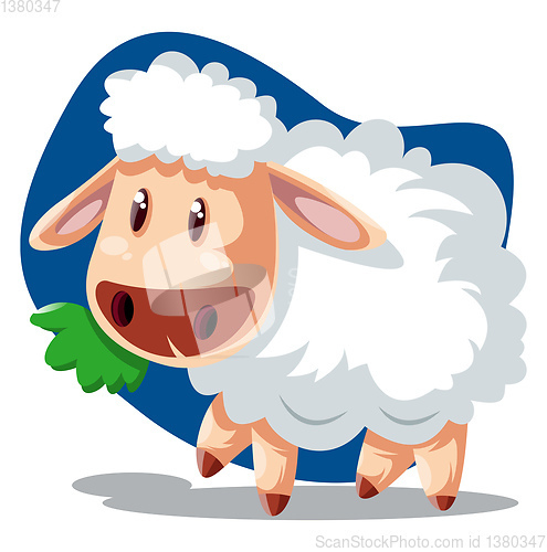 Image of White sheep, vector color illustration.