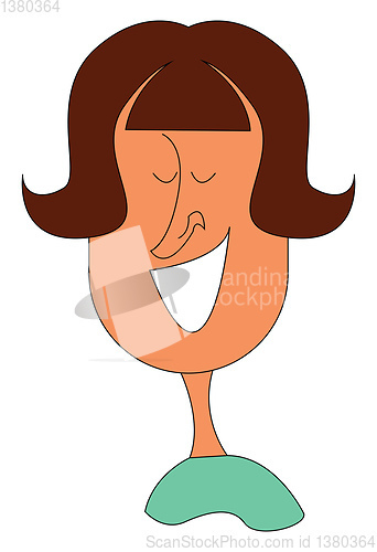 Image of A women smiling happily in joy vector or color illustration