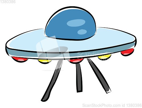 Image of Flying saucer , vector or color illustration.