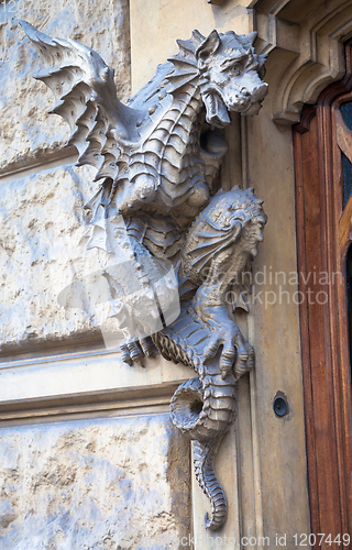 Image of TURIN, ITALY - Dragon on Victory Palace facade 