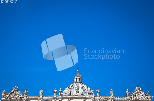 Image of Saint Peter Basilica Dome in Vatican