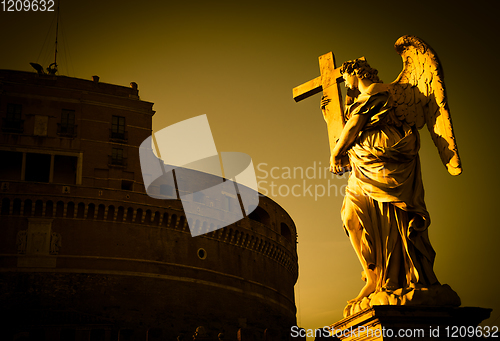 Image of Catholic angel with cross