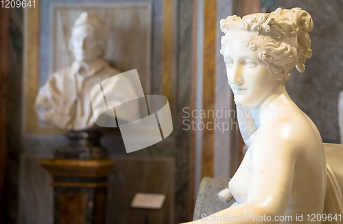 Image of Classical statue of Pauline Bonaparte, made by Antonio Canova