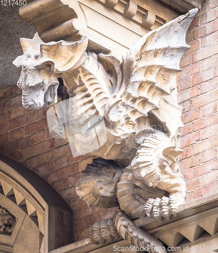 Image of TURIN, ITALY - Dragon on Victory Palace facade 