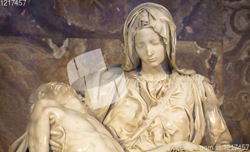 Image of The pity: Michelangelo masterpiece in Saint Peter Basilica - Vat