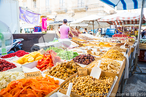 Image of SYRACUSE, ITALY - MAY 04th, 2018: this traditional almonds and p