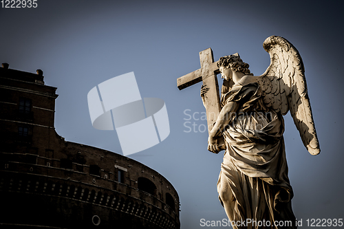 Image of Catholic angel with cross