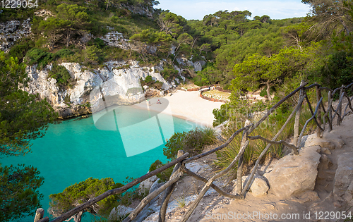 Image of Cala en Turqueta (Turqueta Beach) in Menorca, Spain