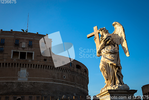 Image of Catholic angel with cross