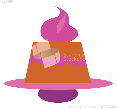 Image of A pink pie vector or color illustration