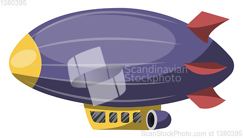 Image of Big purple aircraft vector illustration on white background.