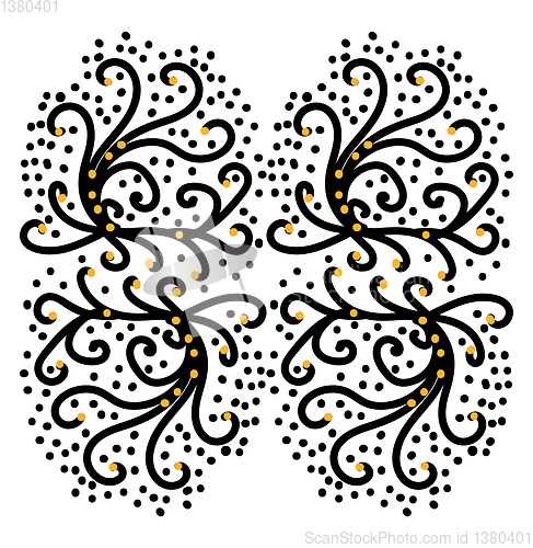 Image of Pattern element in black and yellow colors vector or color illus