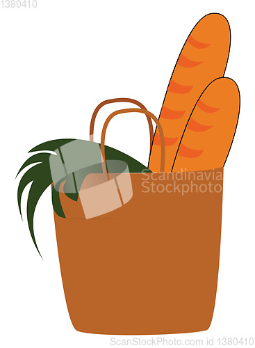 Image of Image of bread in package, vector or color illustration.