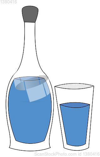 Image of A cute glass water bottle vector or color illustration