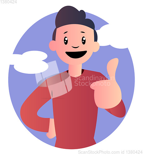 Image of Happy cartoon boy vector illustartion on white background