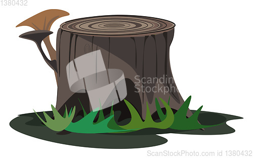 Image of Tree stump vector or color illustration