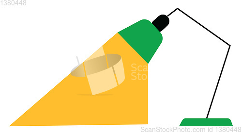 Image of A green table lamp illuminating bright vector color drawing or i