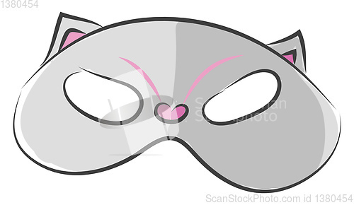 Image of A grey cat face mask vector or color illustration