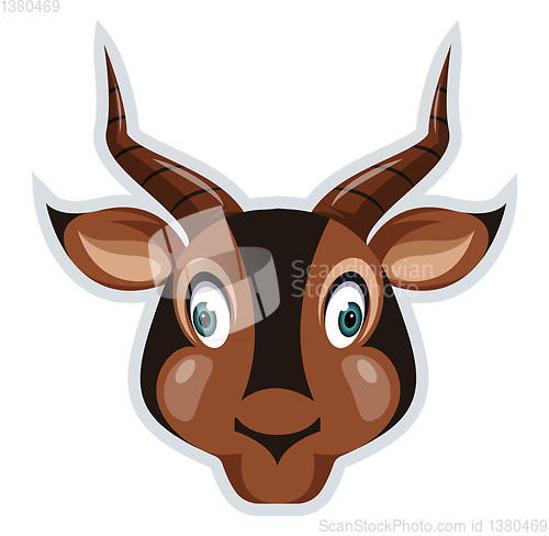 Image of Deer Face, vector color illustration.