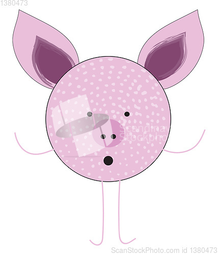 Image of Cartoon purple-colored pig vector or color illustration